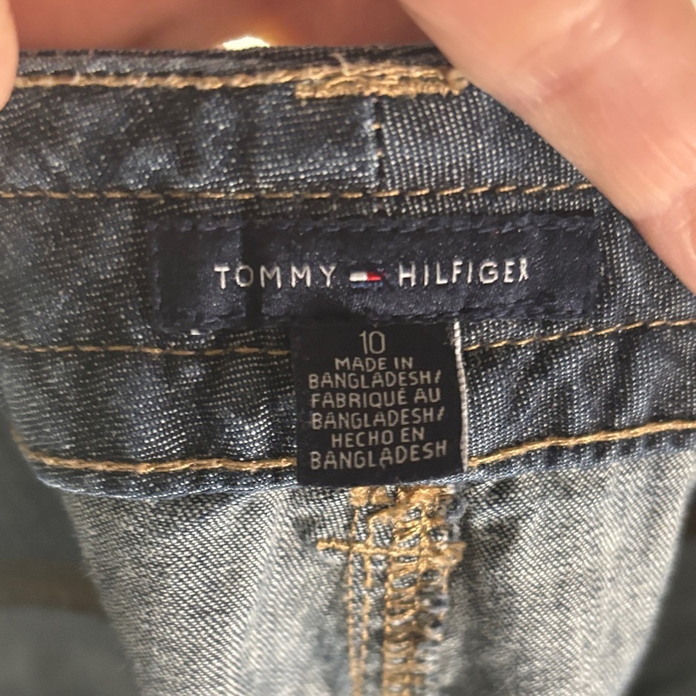 Tommy Hilfiger Indigo Wide Leg Jeans Cargo Pockets - Picture 2 of 11